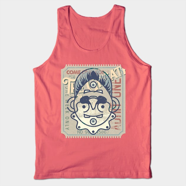 Topsy Turvey Upside Down Circus Ticket Tank Top by DanielLiamGill